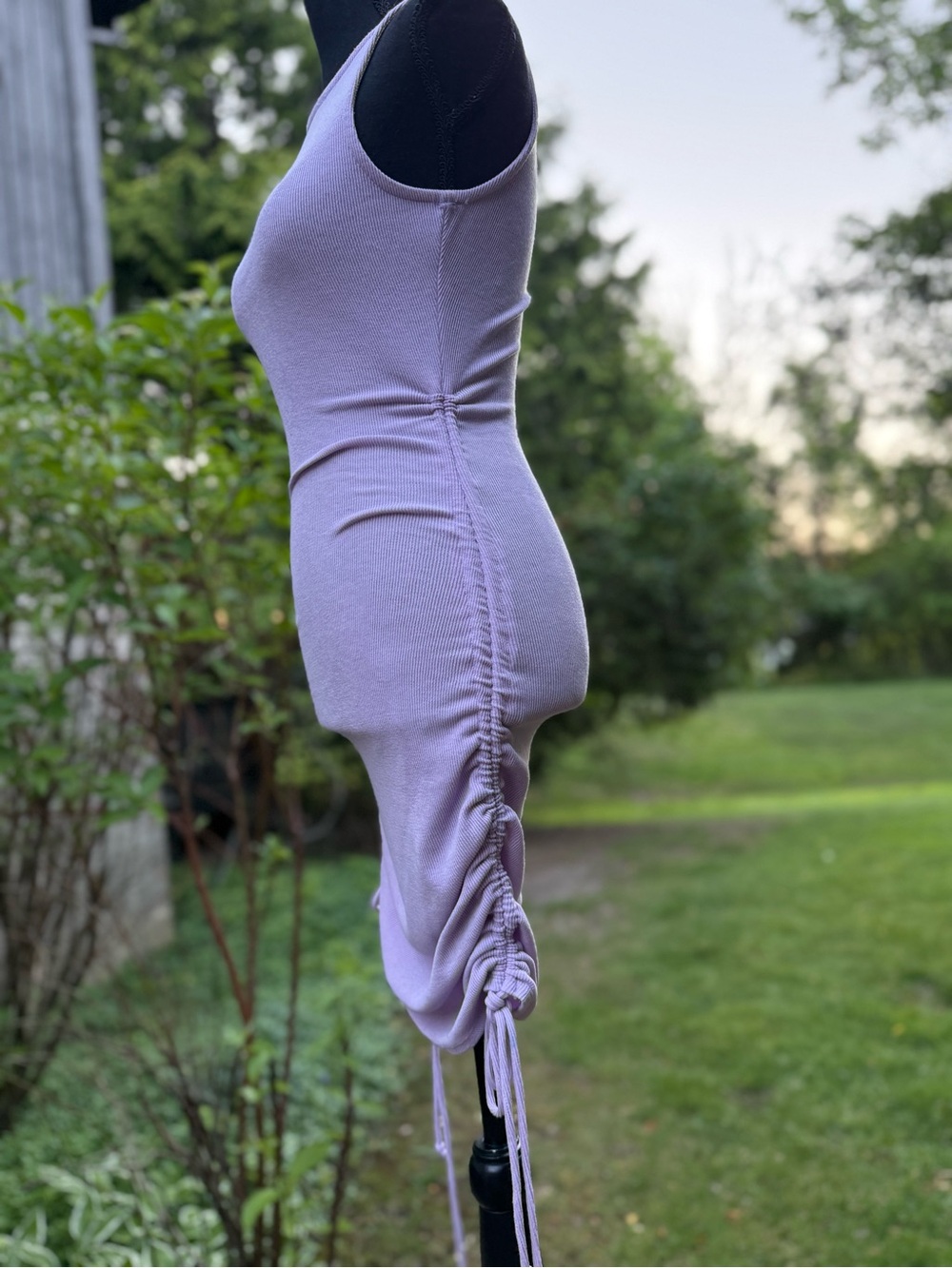 Sleeveless Ruched Bodycon Dress in Lavender size S Honey Bum Dress pre-owned . - Picture 10 of 16
